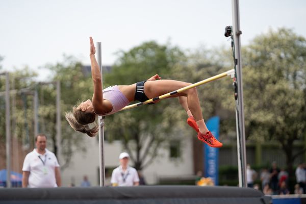 Katie Stainton (GBR) beim Hochsprung am 07.05.2022 beim Stadtwerke Ratingen Mehrkampf-Meeting 2022 in Ratingen